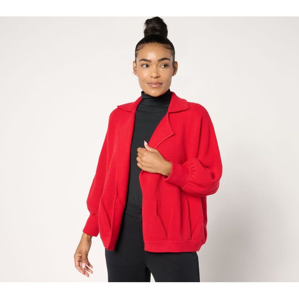 Elegant Red Women's Cardigan